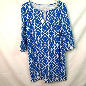Crown & Ivy blue and white tunic/dress, like new, size M - Reposhing!